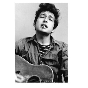 Bob Dylan Guitar Black And White Poster 170